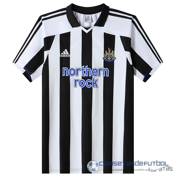 Casa Camiseta Newcastle United Retro Equipación 2003 2005 Negro Blanco