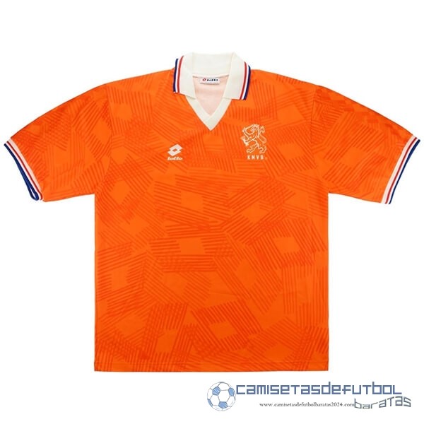 Casa Camiseta Países Bajos Retro Equipación 1991 1992 Naranja