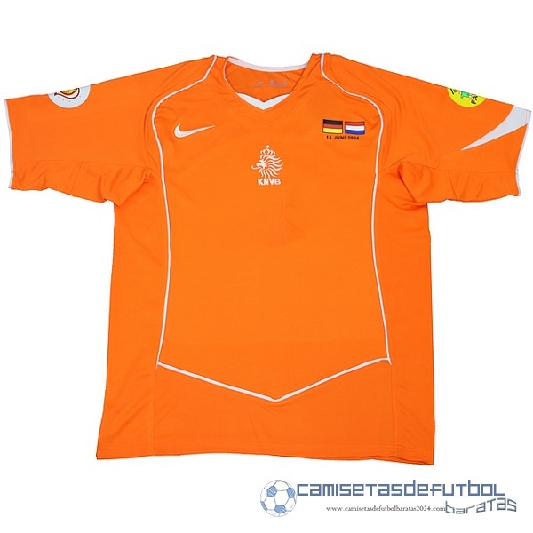 Casa Camiseta Países Bajos Retro Equipación 2004 Naranja