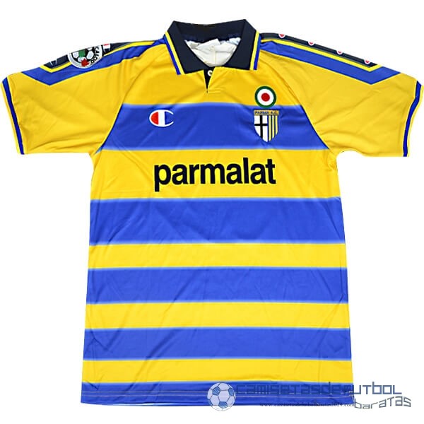 Casa Camiseta Parma Retro Equipación 1999 2000 Azul Amarillo