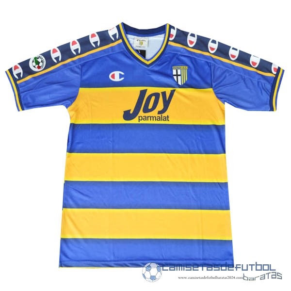 Casa Camiseta Parma Retro Equipación 2001 2002 Azul Amarillo
