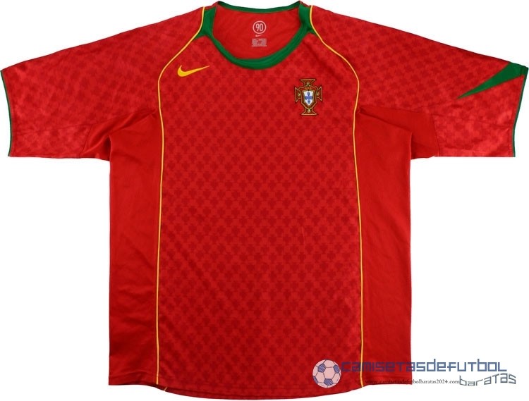 Casa Camiseta Portugal Retro Equipación 2004 Rojo