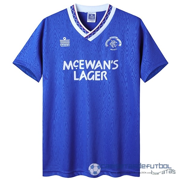 Casa Camiseta Rangers Retro Equipación 1990 1992 Azul