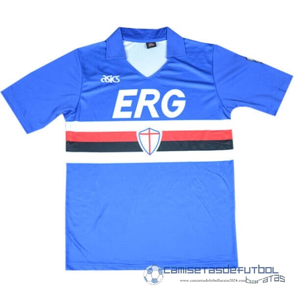 Casa Camiseta Sampdoria Retro Equipación 1990 1991 Azul