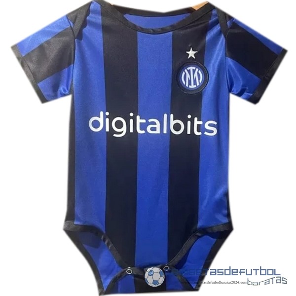 Casa Onesies Niños Inter Milán Equipación 2022 2023 Azul Negro