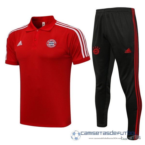 Conjunto Completo Polo Bayern Múnich Equipación 2021 2022 Rojo Negro