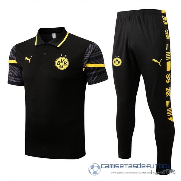 Conjunto Completo Polo Borussia Dortmund Equipación 2022 2023 Negro I Amarillo