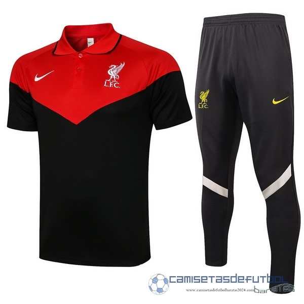 Conjunto Completo Polo Liverpool Equipación 2021 2022 Rojo Negro Amarillo