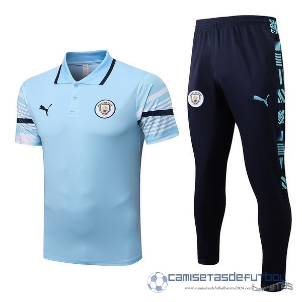 Conjunto Completo Polo Manchester City Equipación 2022 2023 Azul Claro