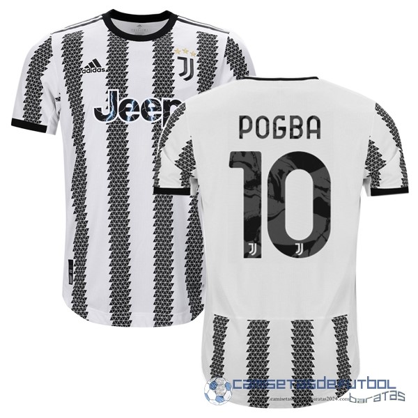 NO.10 Pogba Tailandia Casa Jugadores Camiseta Juventus Equipación 2022 2023 Blanco Negro