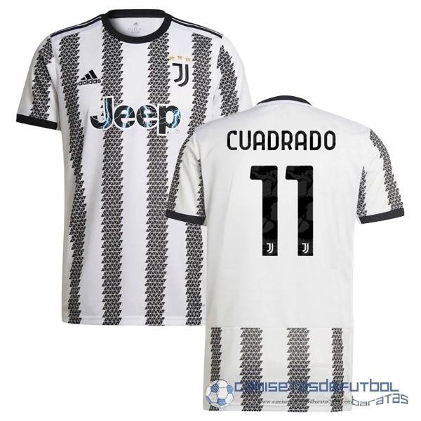 NO.11 Cuadrado Casa Camiseta Juventus Equipación 2022 2023 Blanco Negro