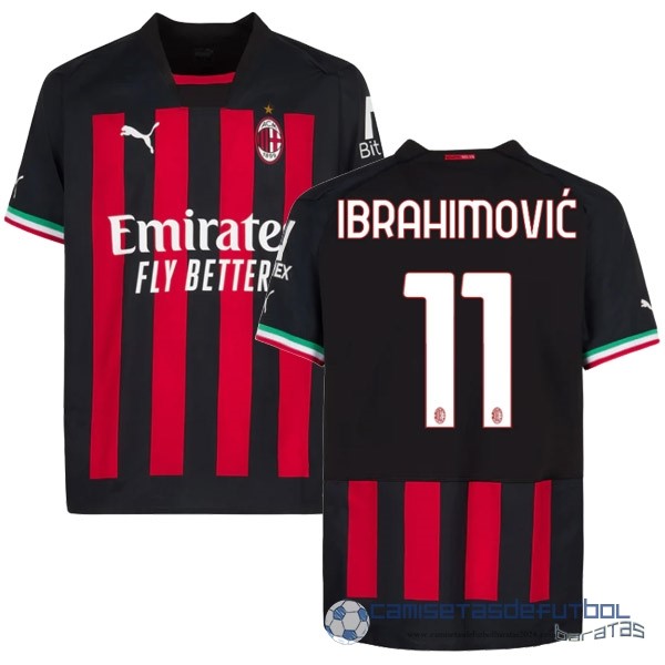 NO.11 Ibrahimović Casa Camiseta AC Milan Equipación 2022 2023 Rojo