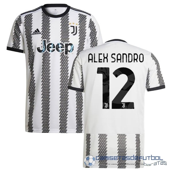 NO.12 Alex Sangro Casa Camiseta Juventus Equipación 2022 2023 Blanco Negro