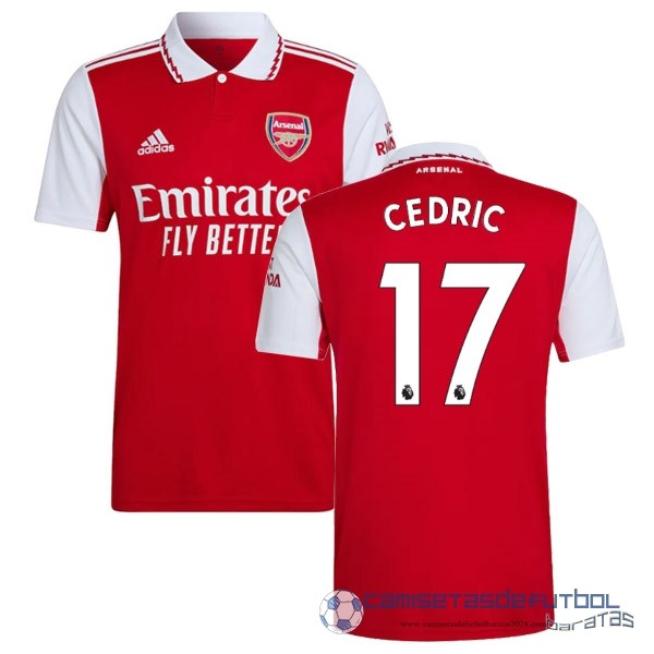NO.17 Cedric Casa Camiseta Arsenal Equipación 2022 2023 Rojo