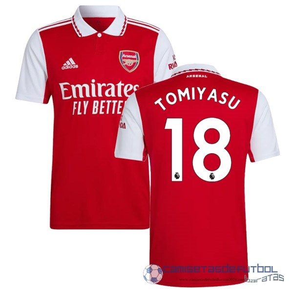 NO.18 Tomiyasu Casa Camiseta Arsenal Equipación 2022 2023 Rojo