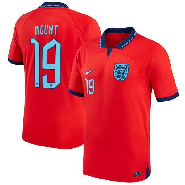 NO.19 Mount Segunda Camiseta Inglaterra 2022 Rojo