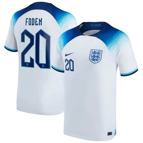 NO.20 Foden Casa Camiseta Inglaterra 2022 Blanco