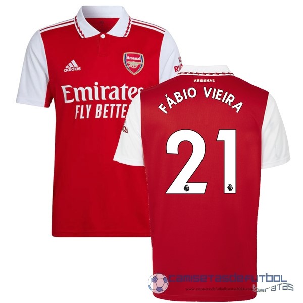 NO.21 Fábio Vieira Casa Camiseta Arsenal Equipación 2022 2023 Rojo