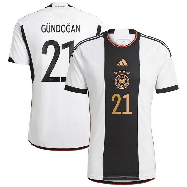NO.21 Gündogan Casa Camiseta Alemania 2022 Blanco