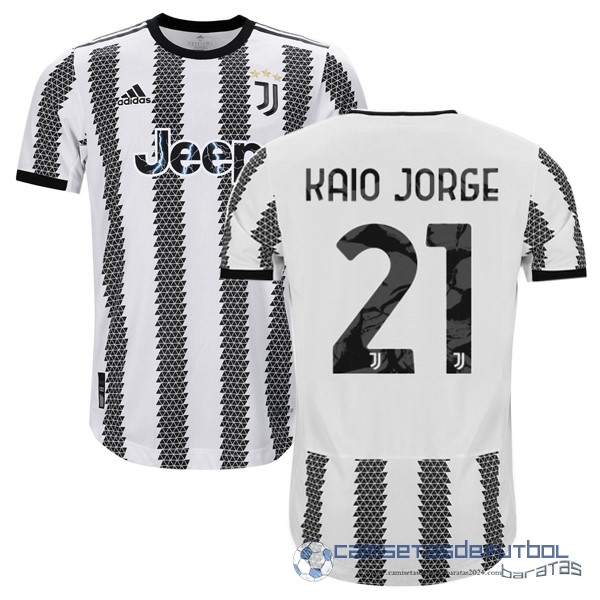 NO.21 Kaio Jorge Tailandia Casa Jugadores Camiseta Juventus Equipación 2022 2023 Blanco Negro