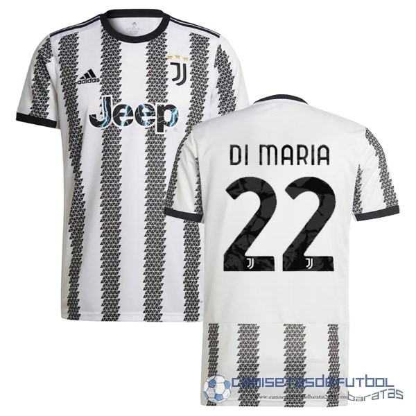 NO.22 Di Maria Casa Camiseta Juventus Equipación 2022 2023 Blanco Negro