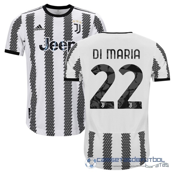NO.22 Di Maria Tailandia Casa Jugadores Camiseta Juventus Equipación 2022 2023 Blanco Negro