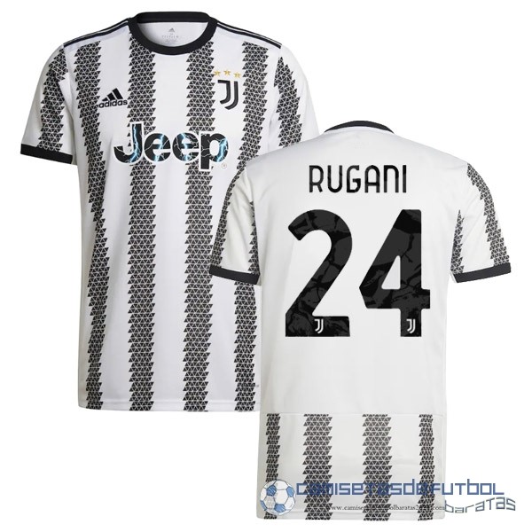NO.24 Rugani Casa Camiseta Juventus Equipación 2022 2023 Blanco Negro
