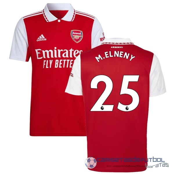 NO.25 M.Elneny Casa Camiseta Arsenal Equipación 2022 2023 Rojo