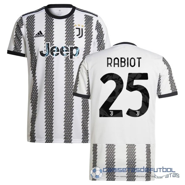 NO.25 Rabiot Casa Camiseta Juventus Equipación 2022 2023 Blanco Negro