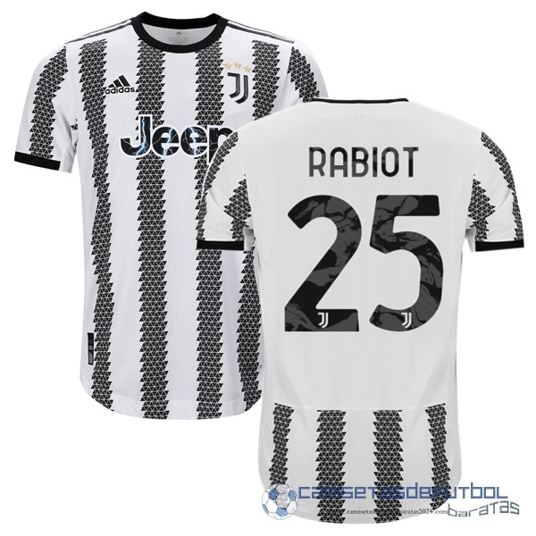 NO.25 Rabiot Tailandia Casa Jugadores Camiseta Juventus Equipación 2022 2023 Blanco Negro