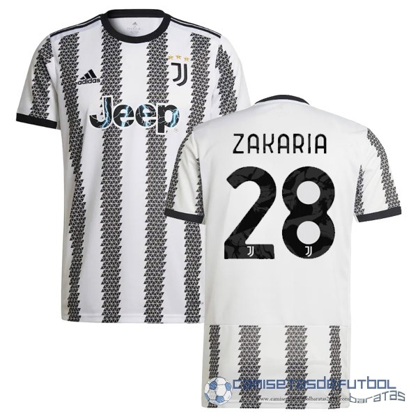 NO.28 Zakaria Casa Camiseta Juventus Equipación 2022 2023 Blanco Negro
