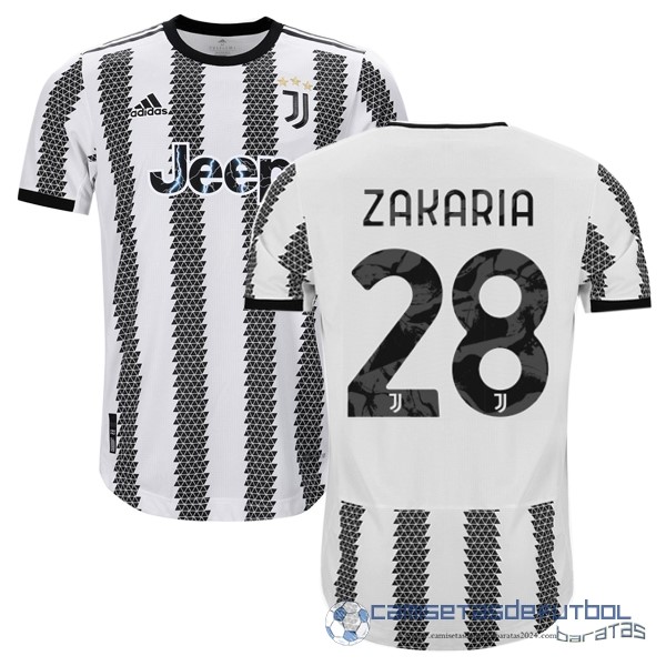 NO.28 Zakaria Tailandia Casa Jugadores Camiseta Juventus Equipación 2022 2023 Blanco Negro