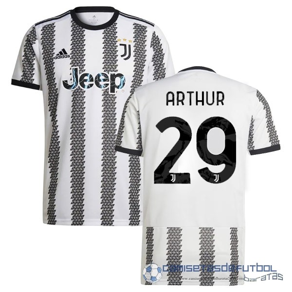 NO.29 Arthur Casa Camiseta Juventus Equipación 2022 2023 Blanco Negro