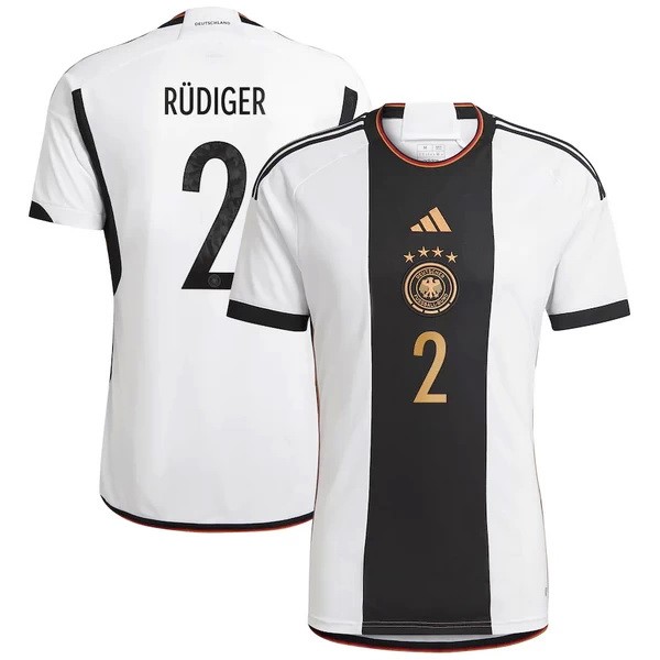 NO.2 Rüdiger Casa Camiseta Alemania 2022 Blanco