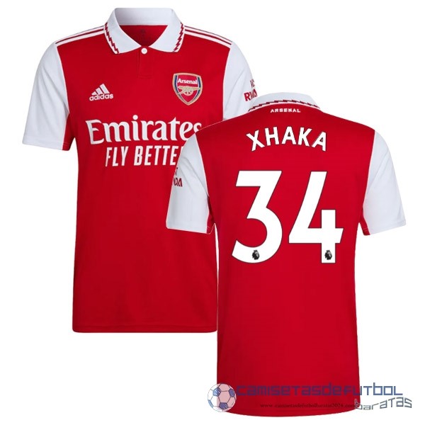 NO.34 Xhaka Casa Camiseta Arsenal Equipación 2022 2023 Rojo