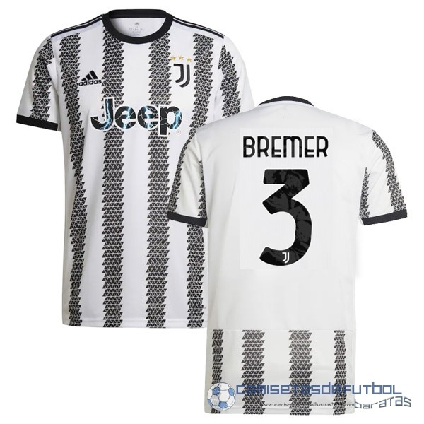 NO.3 Bremer Casa Camiseta Juventus Equipación 2022 2023 Blanco Negro