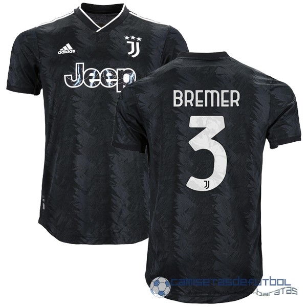 NO.3 Bremer Tailandia Segunda Jugadores Camiseta Juventus Equipación 2022 2023 Negro