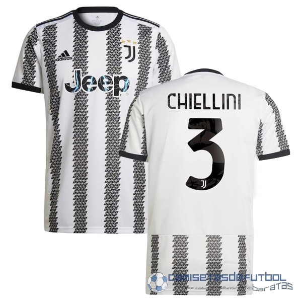 NO.3 Chiellini Casa Camiseta Juventus Equipación 2022 2023 Blanco Negro