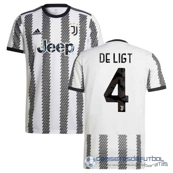NO.4 De Ligt Casa Camiseta Juventus Equipación 2022 2023 Blanco Negro