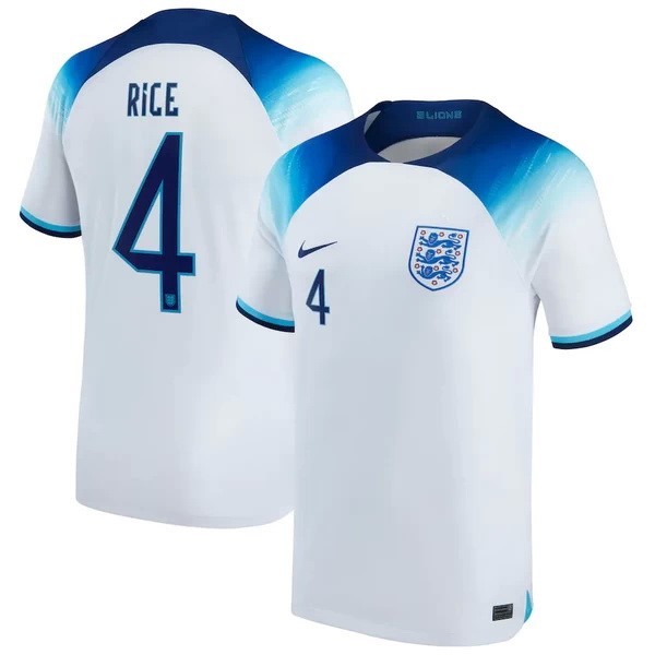 NO.4 Rice Casa Camiseta Inglaterra 2022 Blanco