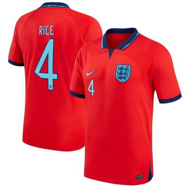 NO.4 Rice Segunda Camiseta Inglaterra 2022 Rojo