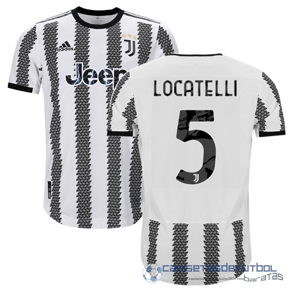 NO.5 Locatelli Tailandia Casa Jugadores Camiseta Juventus Equipación 2022 2023 Blanco Negro