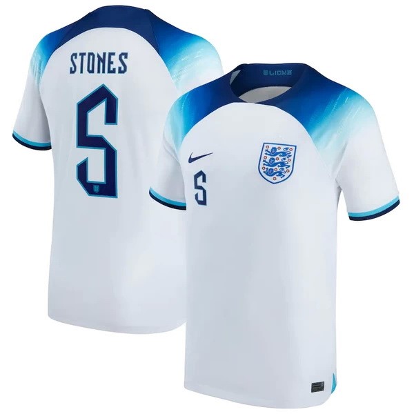 NO.5 Stones Casa Camiseta Inglaterra 2022 Blanco