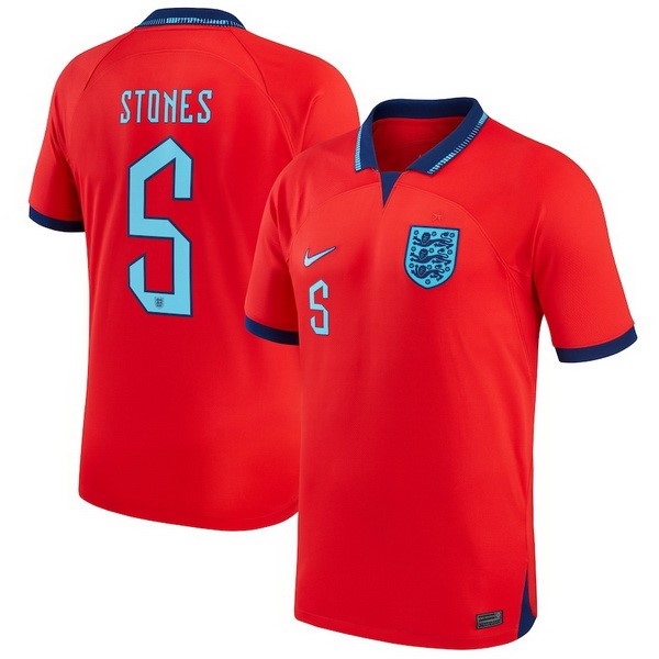 NO.5 Stones Segunda Camiseta Inglaterra 2022 Rojo