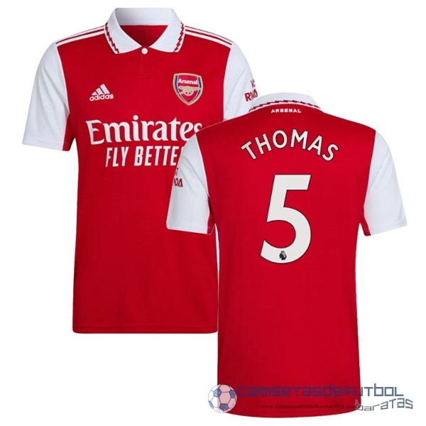 NO.5 Thomas Casa Camiseta Arsenal Equipación 2022 2023 Rojo