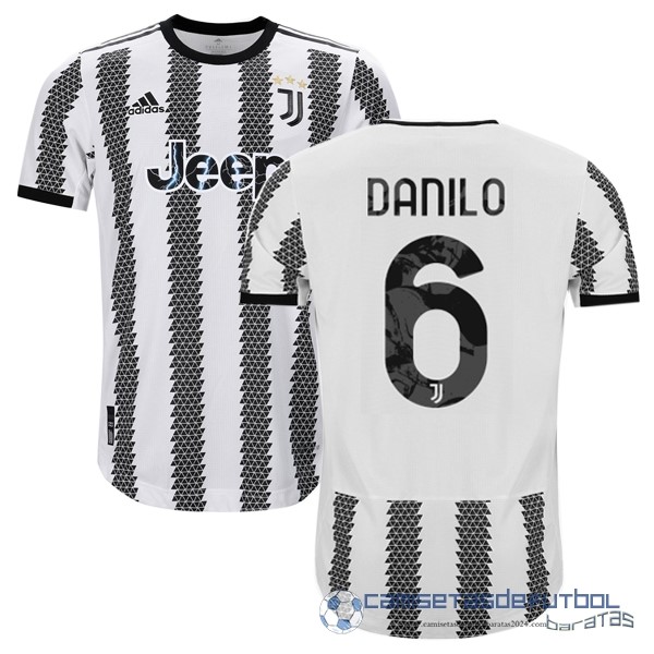 NO.6 Danilo Tailandia Casa Jugadores Camiseta Juventus Equipación 2022 2023 Blanco Negro