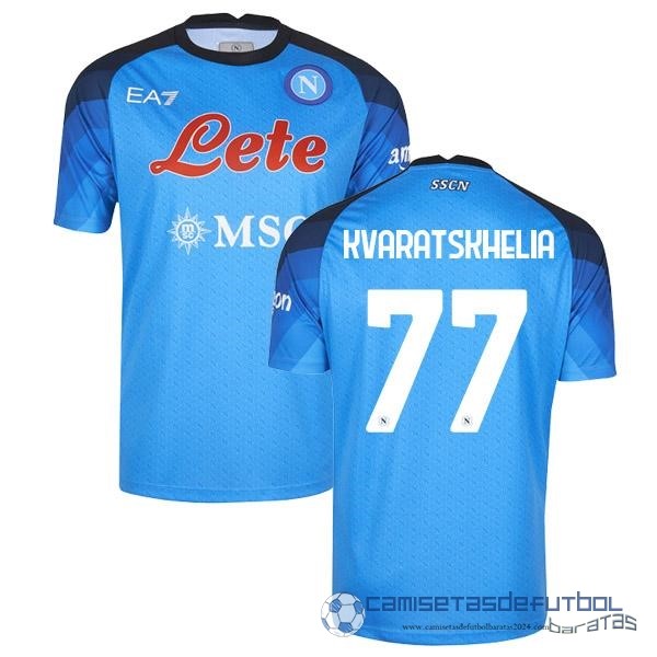 NO.77 Kvaratskhelia Casa Camiseta Napoli Equipación 2022 2023 Azul