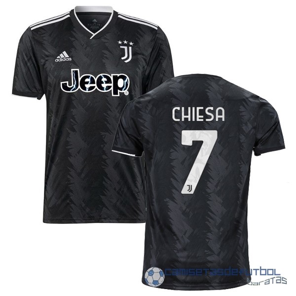 NO.7 Chiesa Segunda Camiseta Juventus Equipación 2022 2023 Negro