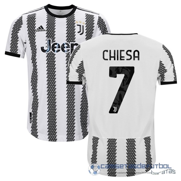 NO.7 Chiesa Tailandia Casa Jugadores Camiseta Juventus Equipación 2022 2023 Blanco Negro