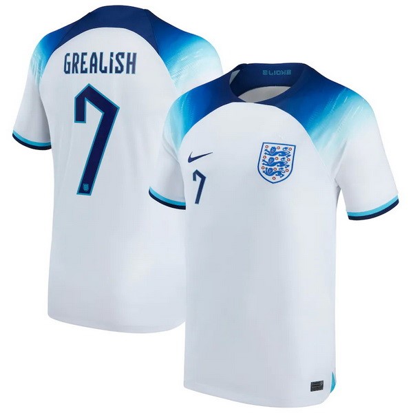 NO.7 Grealish Casa Camiseta Inglaterra 2022 Blanco
